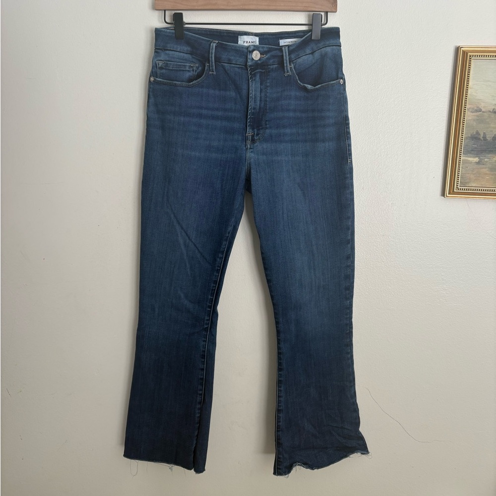 FRAME Le Crop Mini Boot High Rise Stretchy Women's Blue Jeans size 30 EUC